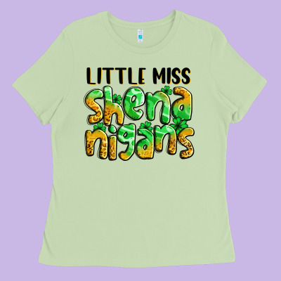 Little Miss Shenanigans St. Patrick's Ladies Tee Designed By Lillyallendesigns
