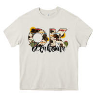 Cream oklahoma state cowhide serape cactus Heavy Core Tee - RanaPortraitStore