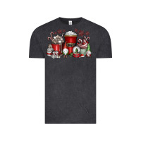 Vintage Black Christmas Coffee Drink Vintage Tee - CowhideDigitalArt