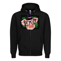 Black pig halloween Zipper Hoodie - RanaPortraitStore