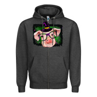 Charcoal Heather pig halloween Zipper Hoodie - RanaPortraitStore