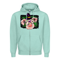 Seafoam pig halloween Zipper Hoodie - RanaPortraitStore