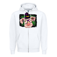 White pig halloween Zipper Hoodie - RanaPortraitStore