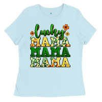 Baby Blue lucky mama mama mama  St. Patrick's Ladies Tee - LillyAllenDesigns
