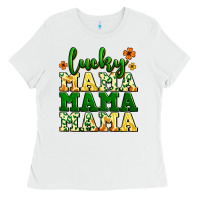 White lucky mama mama mama  St. Patrick's Ladies Tee - LillyAllenDesigns