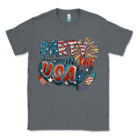 Charcoal Heather Party in the USA Classic Tee - FaDigitalArtStudio