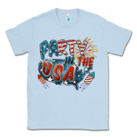 Dusty Blue Party in the USA Classic Tee - FaDigitalArtStudio