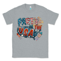 Heather Grey Party in the USA Classic Tee - FaDigitalArtStudio