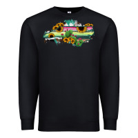 Black North Carolina Map Sunflower Cactus Serape Premium Sweatshirt - RanaPortraitStore