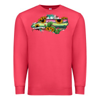 Cardinal North Carolina Map Sunflower Cactus Serape Premium Sweatshirt - RanaPortraitStore