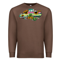 Chestnut North Carolina Map Sunflower Cactus Serape Premium Sweatshirt - RanaPortraitStore