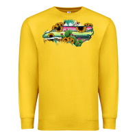 Lemon North Carolina Map Sunflower Cactus Serape Premium Sweatshirt - RanaPortraitStore