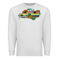 Oatmeal Heather North Carolina Map Sunflower Cactus Serape Premium Sweatshirt - RanaPortraitStore