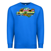 True Royal North Carolina Map Sunflower Cactus Serape Premium Sweatshirt - RanaPortraitStore