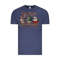 Vintage Denim Merry Christmas Vintage Tee - CowhideDigitalArt