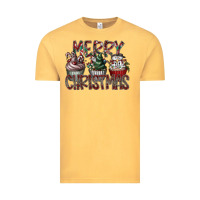 Vintage Mustard Merry Christmas Vintage Tee - CowhideDigitalArt