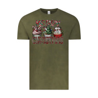 Vintage Olive Merry Christmas Vintage Tee - CowhideDigitalArt
