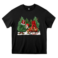 Black christmas santa Heavy Core Tee - FaDigitalArtStudio