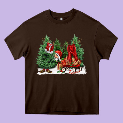 Christmas Santa Heavy Core Tee Designed By Fadigitalartstudio