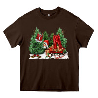 Chocolate Brown christmas santa Heavy Core Tee - FaDigitalArtStudio
