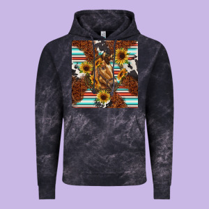 Western Horse Vintage Hoodie Designed By Barkaloodesign