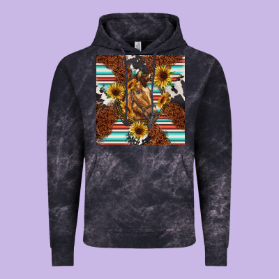 Western Horse Vintage Hoodie Designed By Barkaloodesign