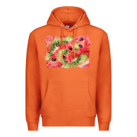 Carrot watermelon strawberry kiwi background Premium Hoodie - BarkalooDesign