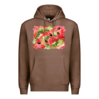 Chestnut watermelon strawberry kiwi background Premium Hoodie - BarkalooDesign
