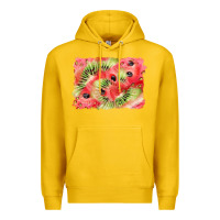 Lemon watermelon strawberry kiwi background Premium Hoodie - BarkalooDesign