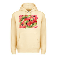 Pina Colada watermelon strawberry kiwi background Premium Hoodie - BarkalooDesign