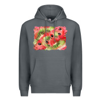 Rock watermelon strawberry kiwi background Premium Hoodie - BarkalooDesign