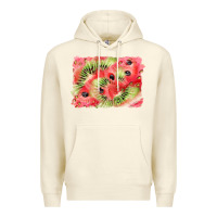Sandshell watermelon strawberry kiwi background Premium Hoodie - BarkalooDesign