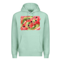 Seafoam watermelon strawberry kiwi background Premium Hoodie - BarkalooDesign