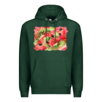 Sports Green watermelon strawberry kiwi background Premium Hoodie - BarkalooDesign