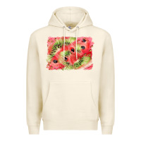 Tofu watermelon strawberry kiwi background Premium Hoodie - BarkalooDesign