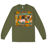 Army Green Fall Coop Animals Long Sleeve Tee - Artiststas