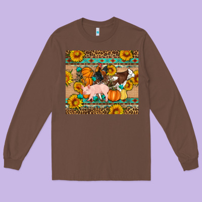Fall Coop Animals Long Sleeve Tee Designed By Artiststas