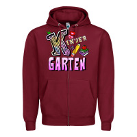 Burgundy kindergarten Zipper Hoodie - RanaPortraitStore