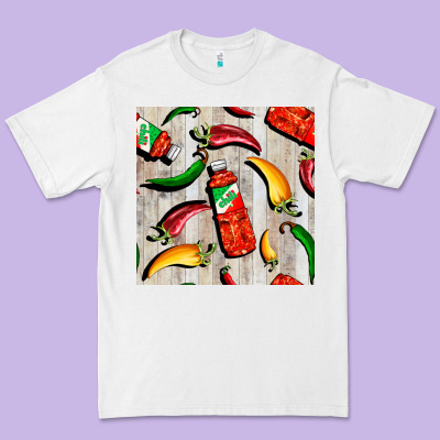 Mexican Chili And Pepper Seamless Pattern Premium Tee Designed By Bundleandbundleshop