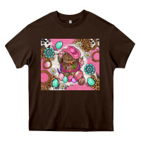Chocolate Brown Cowboy Bunny Easter Tumbler Heavy Core Tee - BundleAndBundleShop