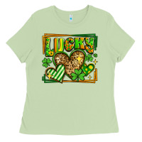 Matcha lucky st patricks day hearts Ladies Tee - LillyAllenDesigns