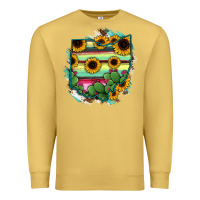 Antique Gold Ohio Map Sunflower Cactus Serape Premium Sweatshirt - RanaPortraitStore
