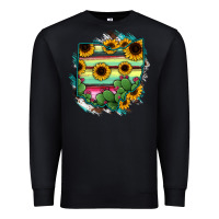 Black Ohio Map Sunflower Cactus Serape Premium Sweatshirt - RanaPortraitStore