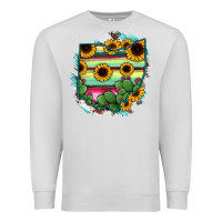 Dove Grey Ohio Map Sunflower Cactus Serape Premium Sweatshirt - RanaPortraitStore