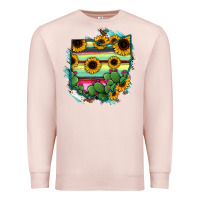 Pale Pink Ohio Map Sunflower Cactus Serape Premium Sweatshirt - RanaPortraitStore
