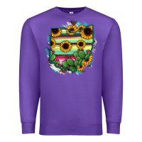 Purple Ohio Map Sunflower Cactus Serape Premium Sweatshirt - RanaPortraitStore
