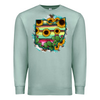 Seafoam Ohio Map Sunflower Cactus Serape Premium Sweatshirt - RanaPortraitStore