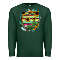 Sports Green Ohio Map Sunflower Cactus Serape Premium Sweatshirt - RanaPortraitStore
