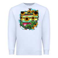 White Ohio Map Sunflower Cactus Serape Premium Sweatshirt - RanaPortraitStore