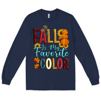 Navy Fall Is My Favorite Color Long Sleeve Tee - Artiststas